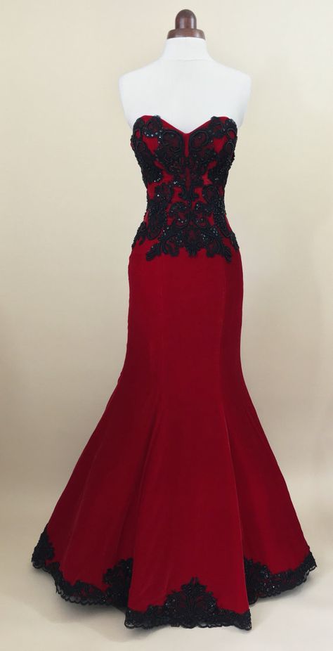 Red ball gown, prom dress, evening gown, party dress, long dress, velvet dress cg6872