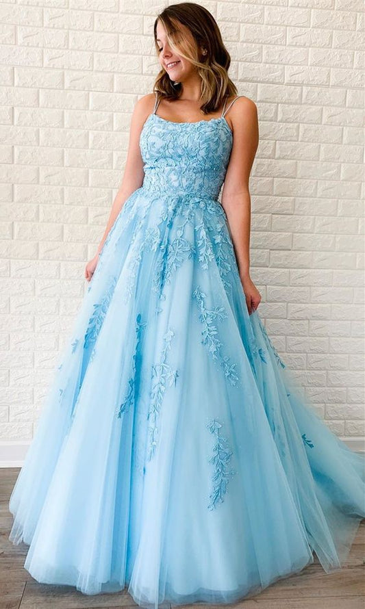 Prinzessinnen-Ballkleid-Ballkleider, formelle Spitzen-Ballkleider, hellhimmelblaue Ballkleider cg6901