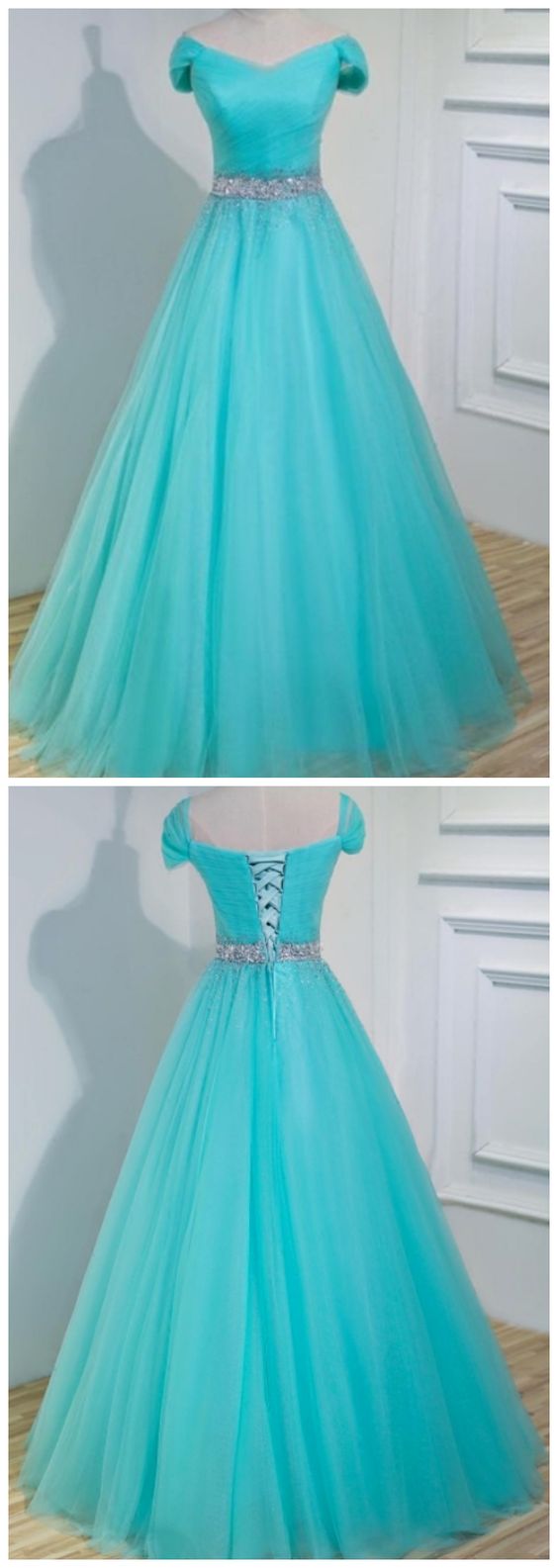 A line tulle evening prom dress cg7016
