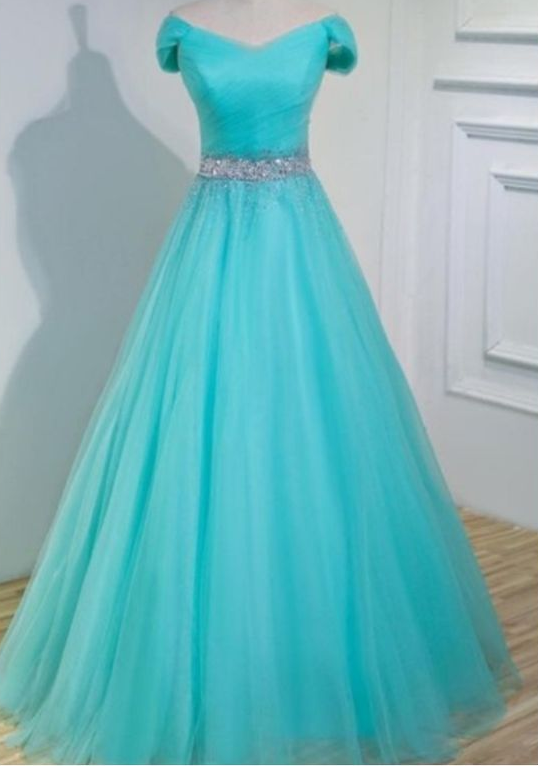 A line tulle evening prom dress cg7016
