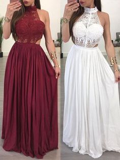 Schlichtes Ballkleid, 2020 Burgunderrot Weiß Spitze Stehkragen Ärmellos Etui/Säule Chiffon Ballkleid cg7035