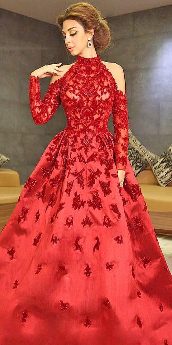 Lovely Red Prom Dress With Appliques cg7162