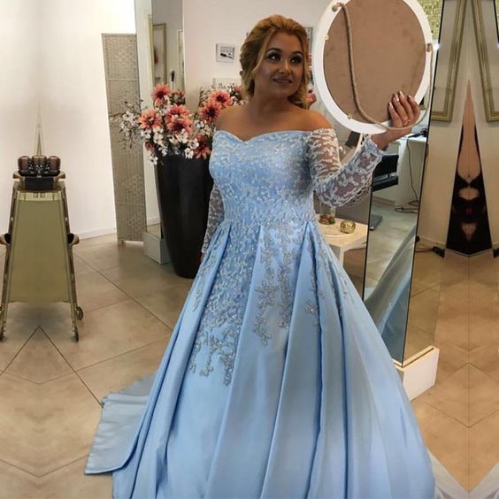 V Neck Off Shoulder Light Blue Satin Ball Gowns Evening prom Dress For classygown V Neck Off Shoulder Light Blue Satin Ball Gowns Evening prom Dress For classygown