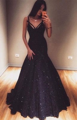 Fashion Spaghetti Straps Sleeveless Mermaid Floor-Length Prom Dress cg7318