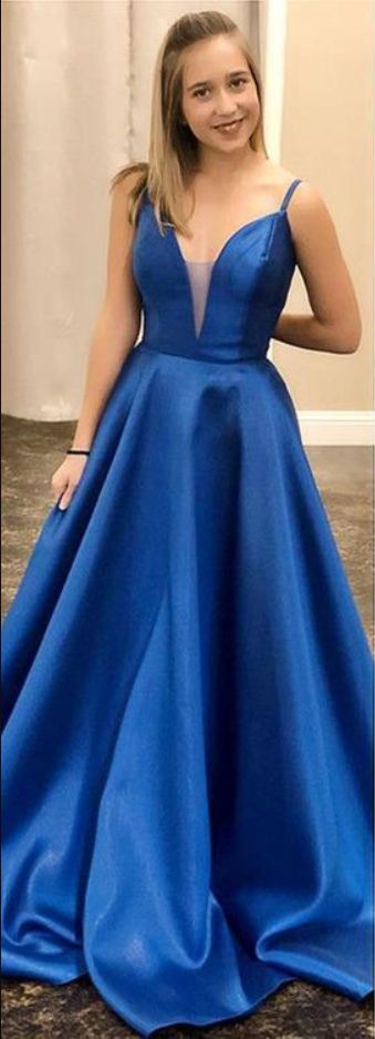 Elegant Royal Blue Satin Long Prom Dress, 2020 Dress, Graduation Dress classygown Elegant Royal Blue Satin Long Prom Dress, 2020 Dress, Graduation Dress classygown