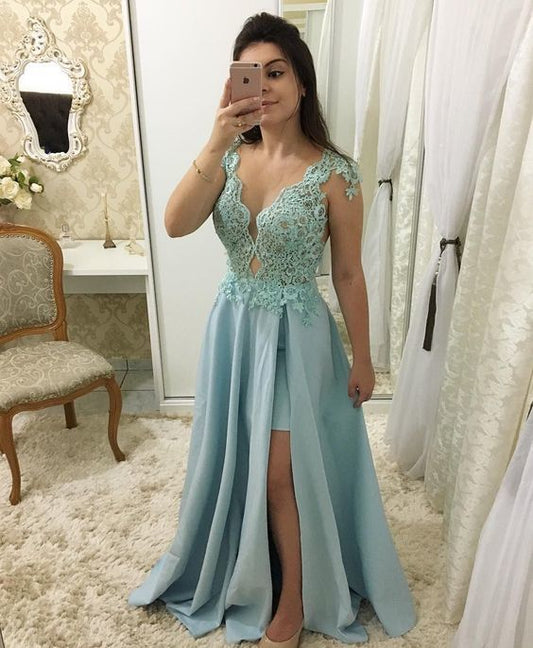schlichte Ballkleider aus Spitzenchiffon cg7340