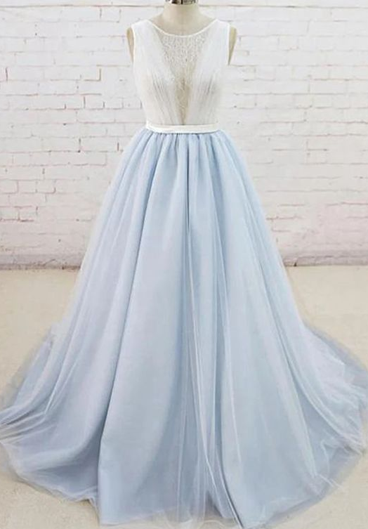 Light Blue Prom Dress, Prom Dresses, Evening Dress, Dance Dress, Graduation School Party Gown cg7347