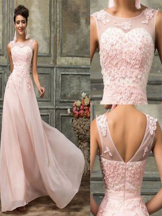 Langes Ballkleid, Rosa Brautjungfernkleider aus Spitze, Chiffon-Brautjungfernkleider, Günstiges Brautjungfernkleid cg7371