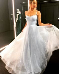 Sparkly tulle sequins long prom dress cg7390