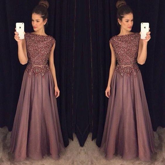 Charming Prom Dress,Sleeveless Chiffon Prom Dress With Slit,Long Evening Dress cg7444