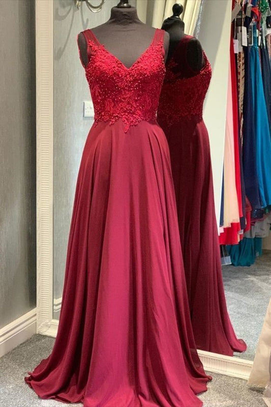 rotes langes Ballkleid, schlichtes Ballkleid 2020 cg7496