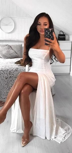 Sexy Sequins Long Prom Dresses, Straps Prom Dresses, 2020 Newest Prom Dresses cg7545