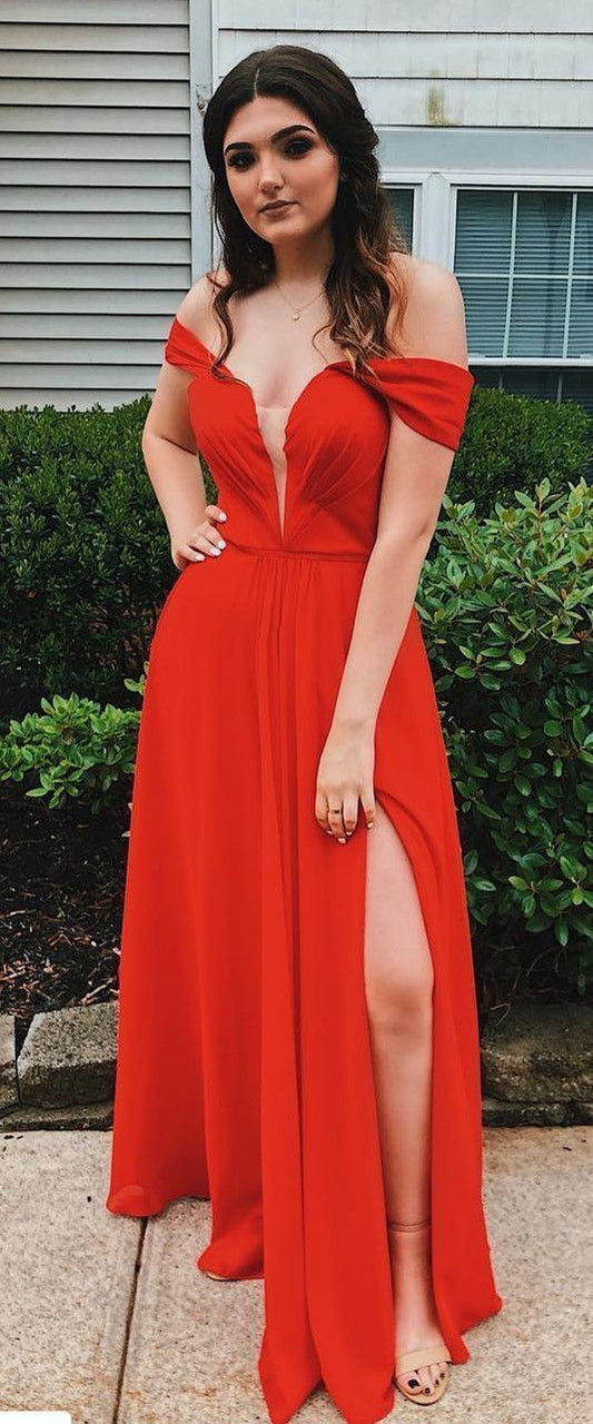 Schlichtes Ballkleid, Prinzessinnen-Ballkleid, Langes Ballkleid, Rotes Ballkleid, 2020 Ballkleid cg7623
