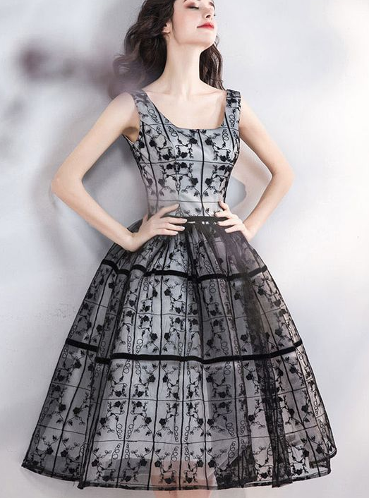 black short party dress, homecoming dress, cheap dress cg7772