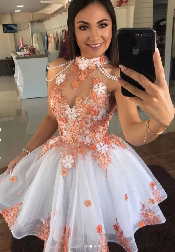 CUTE TULLE LACE SHORT homecoming DRESS LACE COCKTAIL DRESS cg7861