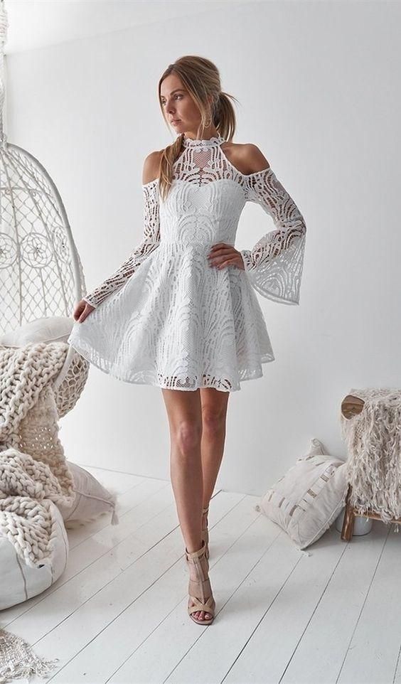 Neck Bell Line Dress Plus Size Dresses, A-Line High Neck Bell Sleeves Cold Shoulder Above-Knee White Homecoming Dress Cg8101 Neck Bell Line Dress Plus Size Dresses, A-Line High Neck Bell Sleeves Cold Shoulder Above-Knee White Homecoming Dress Cg8101
