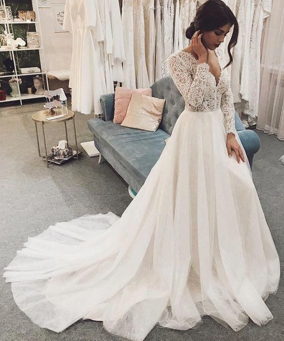 long prom dress, white evening dress cg8431