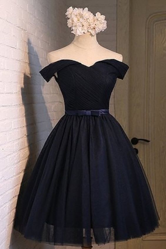 Off The Shoulder A Line Homecoming Dresses Tulle cg8528