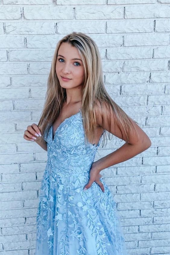 pretty blue long prom dresses, a line prom dresses, formal graduation classygown pretty blue long prom dresses, a line prom dresses, formal graduation classygown