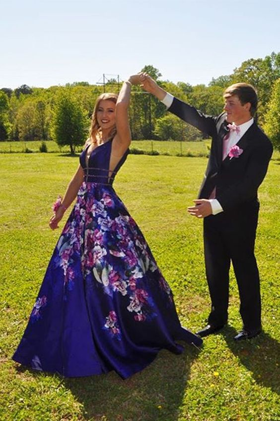 Floral Prom Dresses, Royal Blue Prom Dress cg8564 classygown Floral Prom Dresses, Royal Blue Prom Dress cg8564 classygown