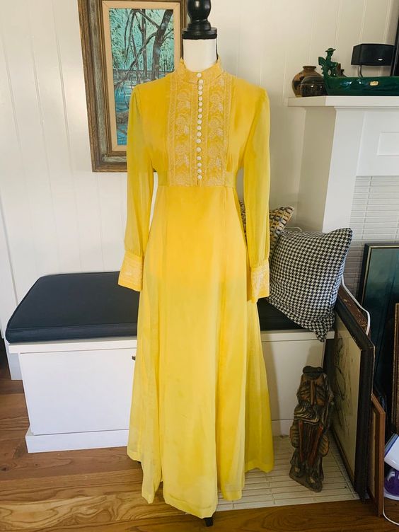 Embroidered Yellow Prom Dress cg8732