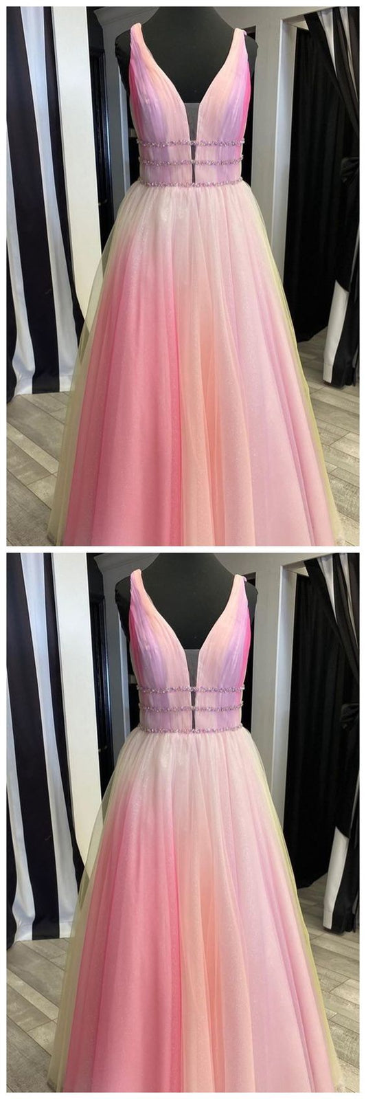2020 Ballkleid A-Linie langes Ballkleid mit Perlen cg8748