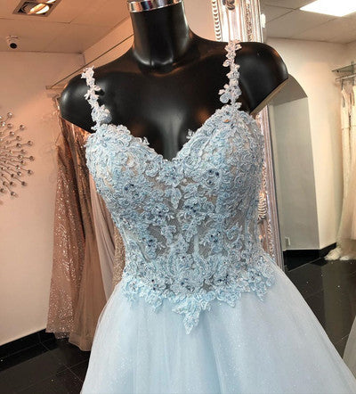Gorgeous Light Blue Long Prom Dress Ball Gown cg8811