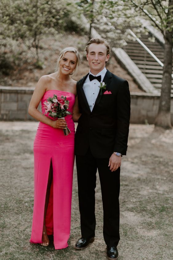 Couple Hot Pink Poses Formal Prom Dress cg8894 Couple Hot Pink Poses Formal Prom Dress cg8894