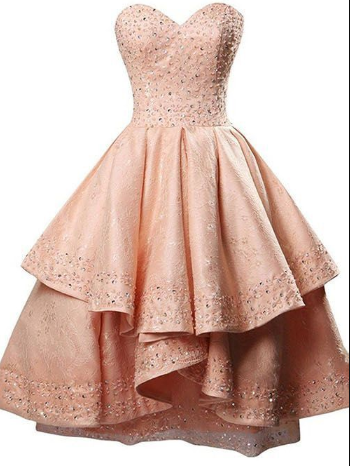 Prinzessinnenkleid, Sweetheart Partykleid, Spitzenkleid, Paillettenkleid, A-Linienkleid, Kurze Partykleider cg904