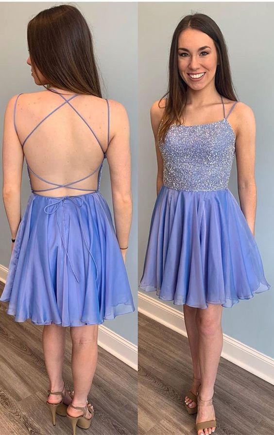 Sparkle Beading Blue Short Homecoming Dress cg9040 – classygown