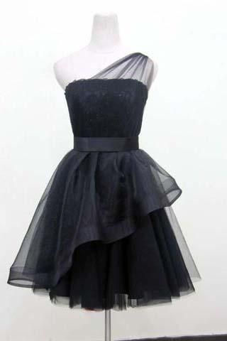 Gorgeous One Shoulder Chiffon Party Dresses Layers Short Homecoming Dresses cg9054