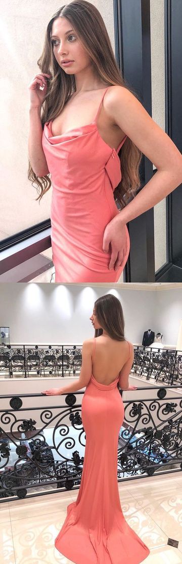 Gorgeous Mermaid Coral Long Evening Dress prom dress cg9115