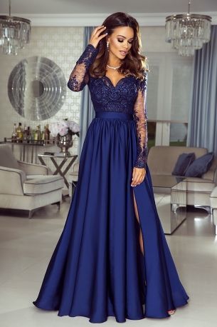 navy blue prom dresses long sleeve satin lace appliqu deep v neck ele classygown navy blue prom dresses long sleeve satin lace appliqu deep v neck ele classygown