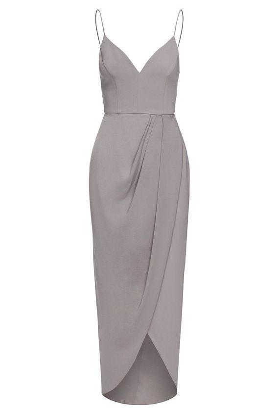 Straps V Neck Gray Prom Dress cg9265