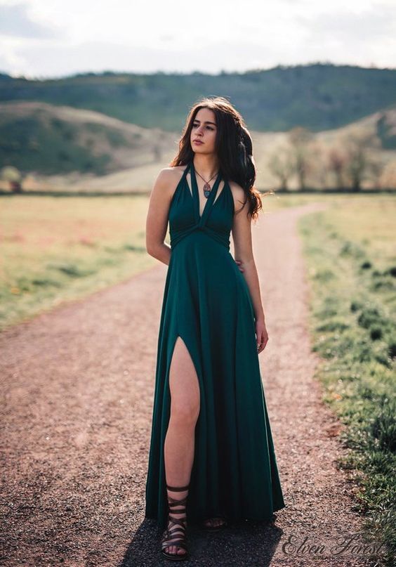 Sexy Long Prom Dresses,Sleeveless Prom Dresses With Split cg9286
