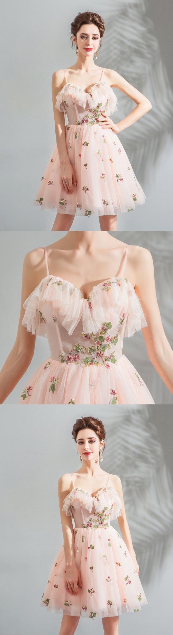 Chic Pink Homecoming Dress Lace Party Cheap Homecoming Dress cg9338