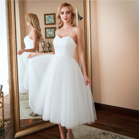 Elegant Spaghetti Strap Sweet Tulle Short Homecoming Dress cg9372