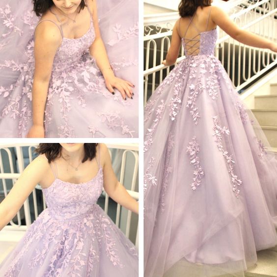 sweet lilac lace appliques 16 dress ball gown prom Dress cg9404
