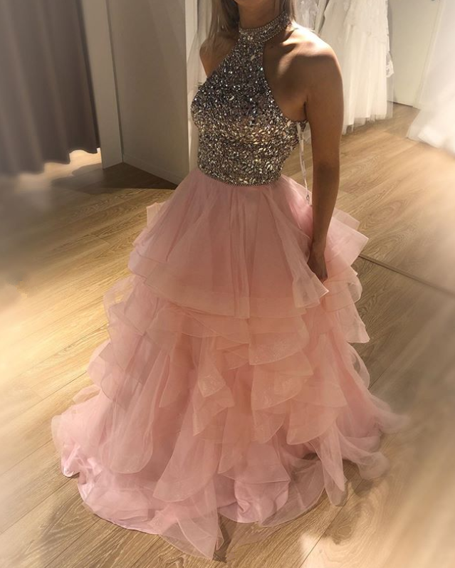 Charming Prom Dress,Tulle Prom Gown,Beading Evening Dress,A-Line Prom Gown cg9447