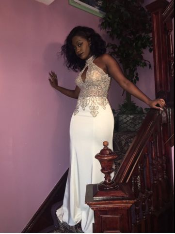 Appliques Prom Dress,Halter Prom Dress, Satin Prom dress,Evening Dress cg9488
