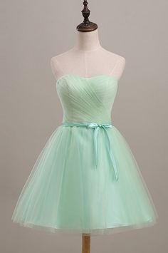 Cute A-line Sweetheart Knee Length Tulle Homecoming Dress With Sash cg9583