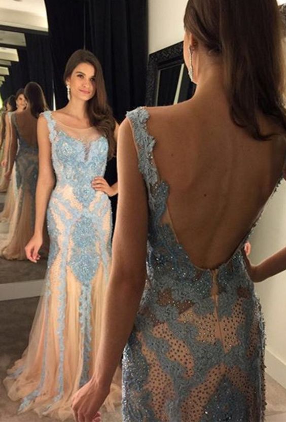 V Neck Evening Dress, Mermaid Evening Dress, Crystals Evening prom Dress cg9587