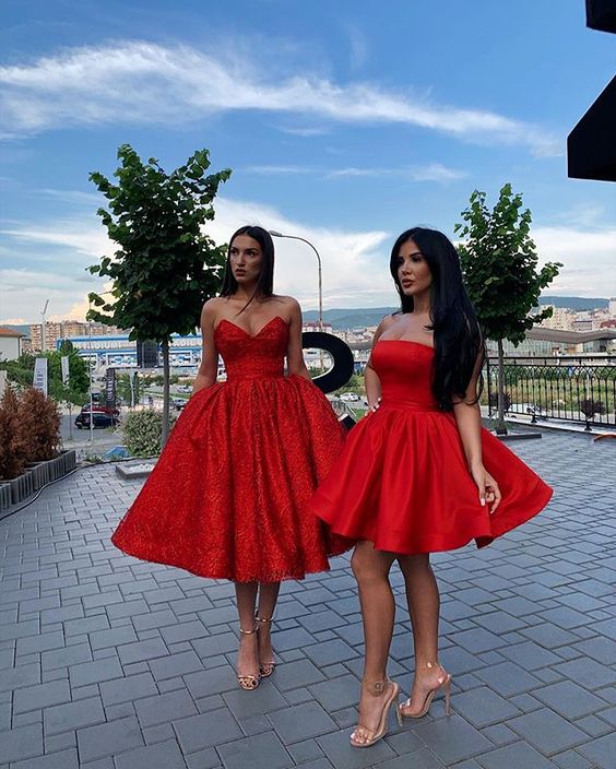 Stylish A Line Strapless/Sweetheart Red Homecoming Dresses with Ruched cg9675