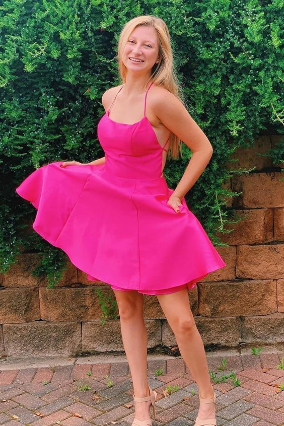 princess hot pink homecoming dresses cg9766