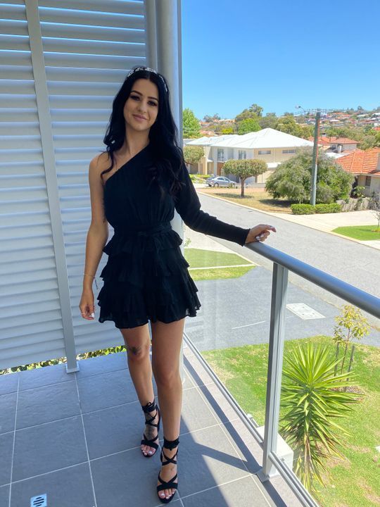 One Shoulder Black Homecoming Dress cg9912