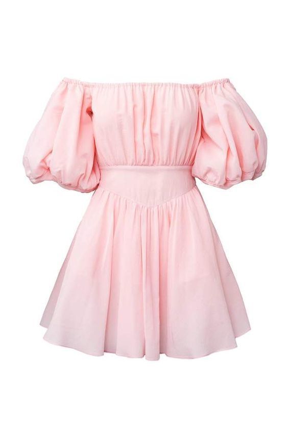 Pink puff sleeves short homecoming dress cg9992