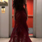 Sexy Burgundy Chiffon Long Prom Dresses Evening Dress      cg25244