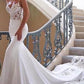 Charming Appliques Lace Mermaid Wedding Dresses with Straps, Sexy Sleeveless prom gown cg1492