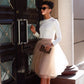 Two Piece Homecoming Dresses Simple Long Sleeve Party Dress     cg22797