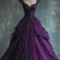 Retro Purple Long Evening Dress Tulle Princess Dresses    cg25336